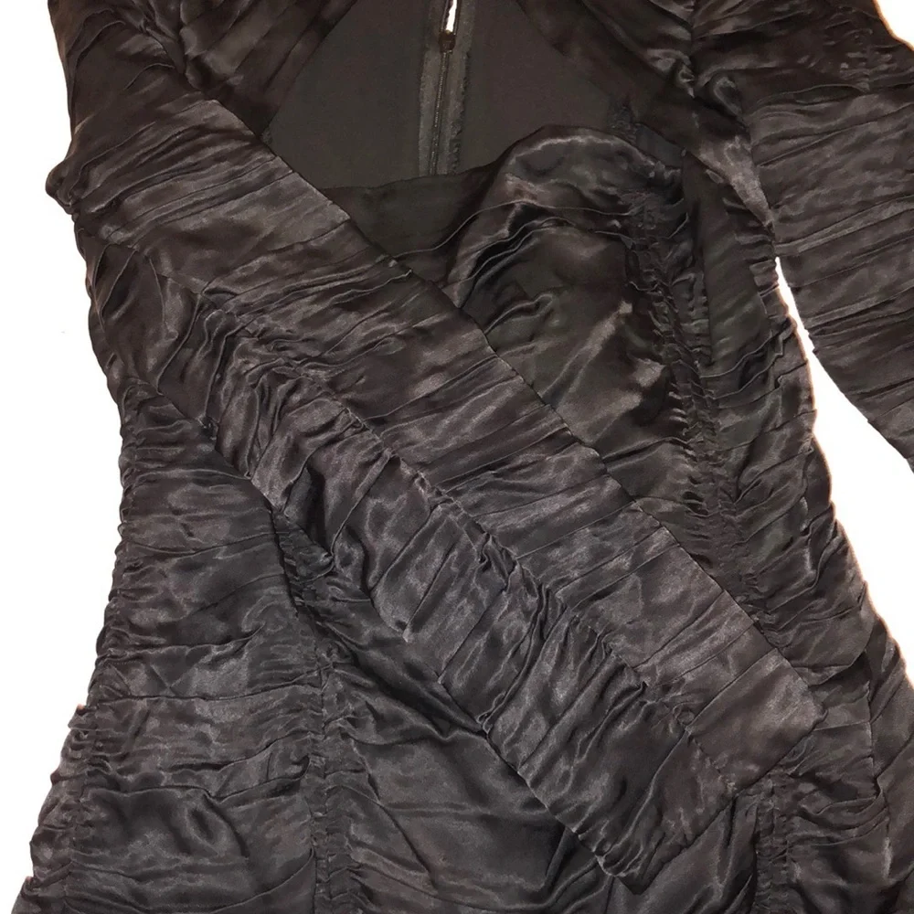 ZARA Limited Edition Satin Ruched Mini Dress - Picture 7 of 10